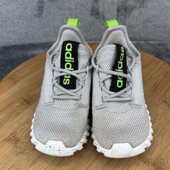 Adidas Running Shoes Kids Size 11K Gray Green Three Stripes Speckled IG2486 - Picture 3 of 10